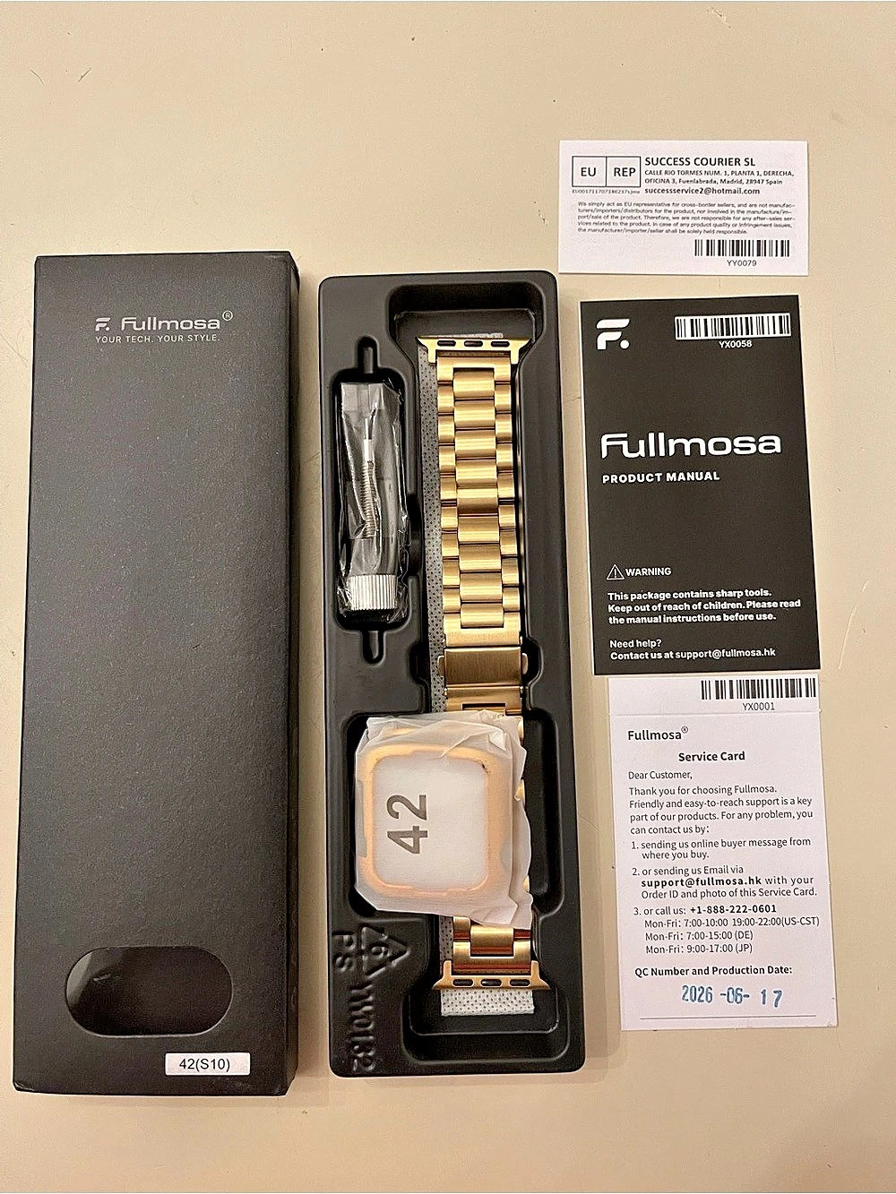 Fullmosa Gold Watch Band Strap for Apple Watch 42mm